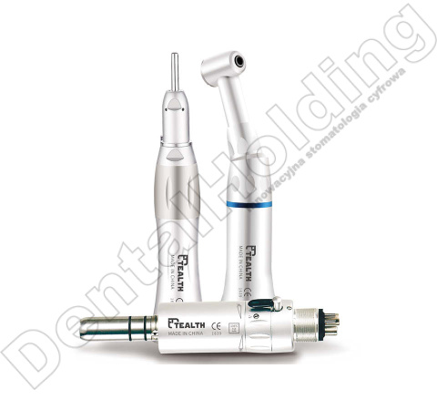 Zestaw końcówekSet: Push button contra angle 1pc Straight handpiece 1pc Air motor 1pc 4 holes